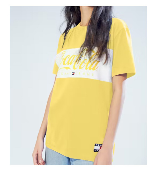 Żółta Koszulka Tommy Jeans Coca-Cola M Vintage