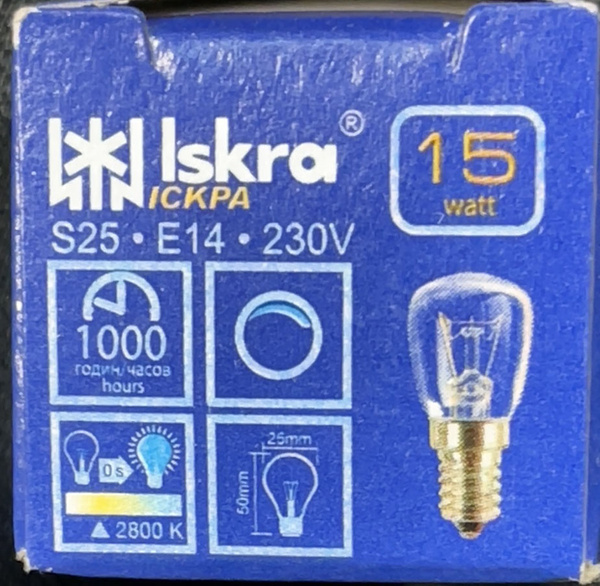 Żarówka  Standard Lodówka S25 25/50mm 15W E14 Iskra