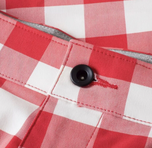 Spodenki Męskie Nike - Krata Czerwono - Biała - Dri-Fit Chino Plaid Golf Short Picnic - DH1294657 - Rozmiar 34