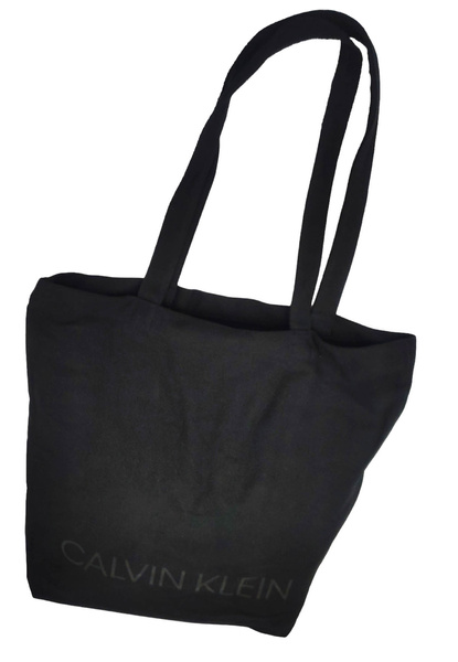 Czarna Shoperka Calvin Klein Bawełna z Logo
