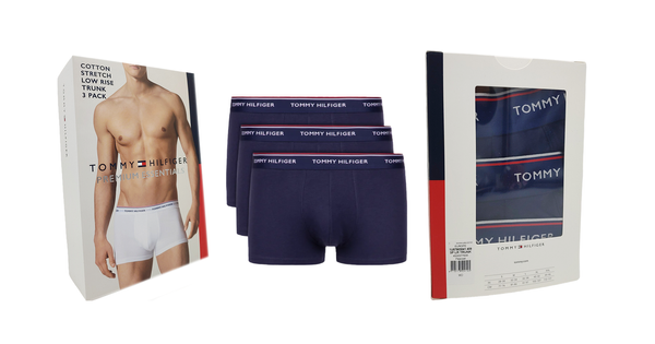 Bokserki Tommy Hilfiger Męskie Granatowe - Komplet 3 szt. - Rozmiar M