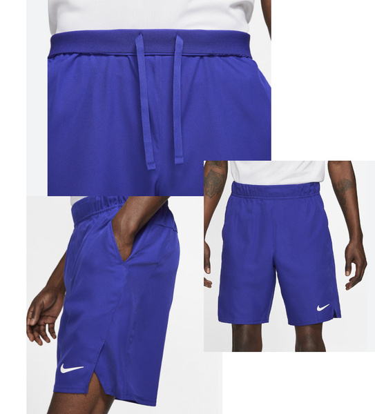 Niebieskie Męskie Spodenki Nike Court Victory S CV2545-471