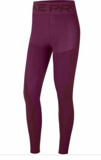 Bordowe Damskie Legginsy Nike Pro Hyperwarm CU7001-638 S