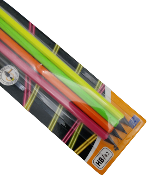 Ołówki BIC Evolution Fluo HB z Gumką 4 szt.