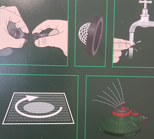 Zraszacz Kołowy PARKSIDE 360° 4 Bar 9-250 m²