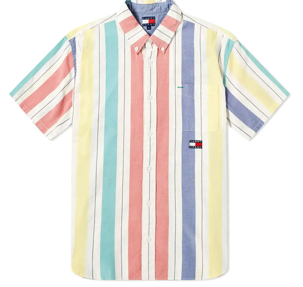 KOSZULA  TOMMY HILFIGER JEANS SUMMER STRIPE SHIRT L