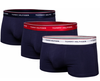 Bokserki Męskie Tommy Hilfiger - Komplet 3szt - Gumka 3 Kolory - Biała Czerwona Granatowa - Rozmiar XL