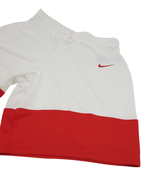 Nike Spodenki Męskie - Białe z Czerwonym - Team Engineered Dri-Fit - AV2127-109 - Rozmiar XL