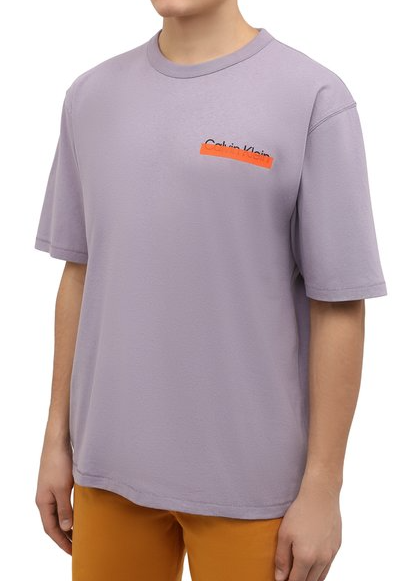 Fioletowa Męska Koszulka Calvin Klein Logo K10K109204-PDD L