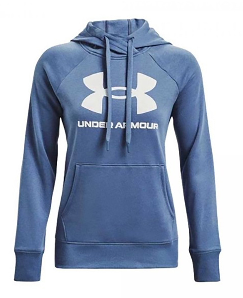 Under Armour Damska Bluza 1356318470 SM Niebieska Rival Fleece Z Kapturem