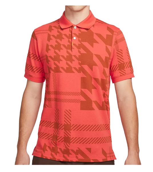 Koszulka Męska Nike Plaid Mash Polo DA2841-631 M Czerwona