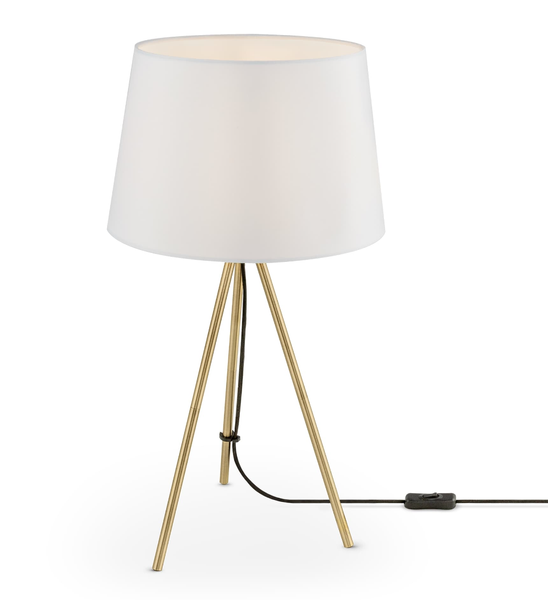 Lampka Stołowa Maytoni Sandy Mosiądz Biały Abażur Z016TL-01BS