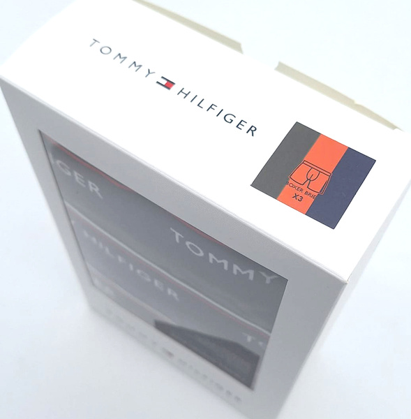 Bokserki Męskie Dłuższe Tommy Hilfiger Granat Pomarańcz Zieleń 3szt. L