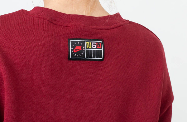 Czerwona Bluza Damska Nike French Terry Crop S AR3052-677