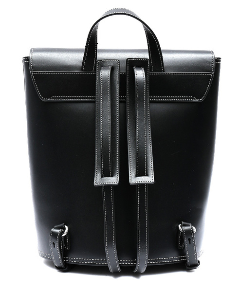 Czarna Torba Plecak Calvin Klein Skóra Przeszycia