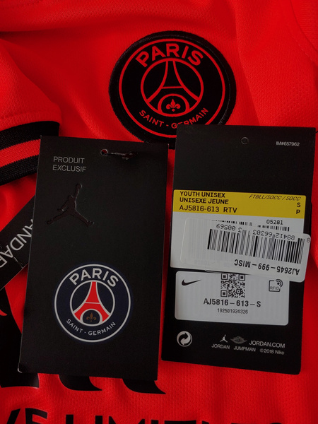 Dziecięca Koszulka PSG Nike Jordan Away 19/20 AJ5816-613 S (128-137 cm) Czerwona