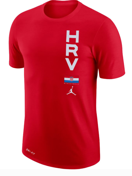 Czerwona Męska Koszulka Jordan Chorwacja Dri-FIT CT8790-657 S
