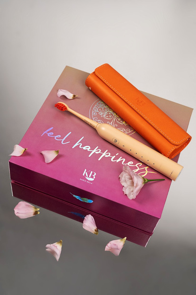 Szczoteczka Soniczna Futerał Końcówki Prezent USB Pomarańczowa Karlo Bella