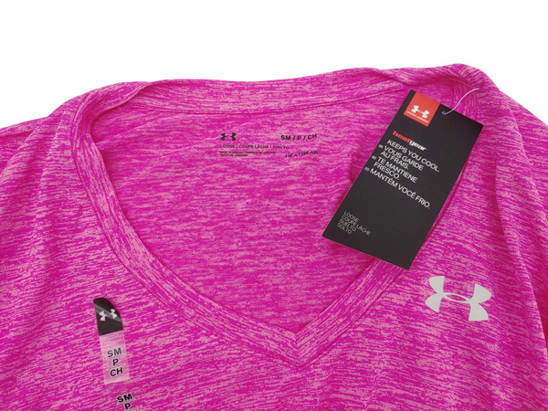 Różowy T-shirt Damski Under Armour Twisted Tech 1258568660 SM