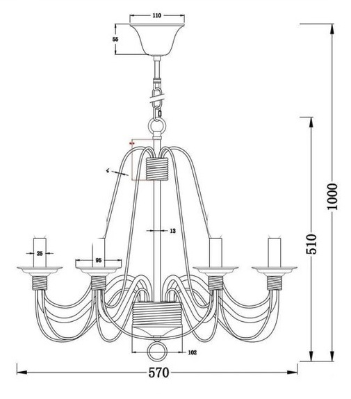 Żyrandol Maytoni Velia Czarny Elegant ARM009PL-06BR