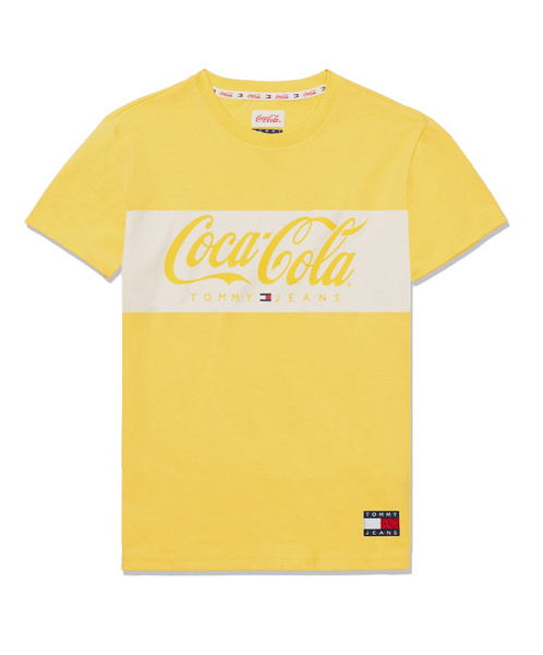 Żółta Koszulka Tommy Jeans Coca-Cola M Vintage