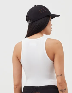 Top Bawełniany Calvin Klein 0040114WAE 100 Biały XS Prążkowany