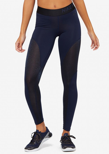Niebieskie Legginsy Damskie Nike M AO9228451 Pro Warm 7/8