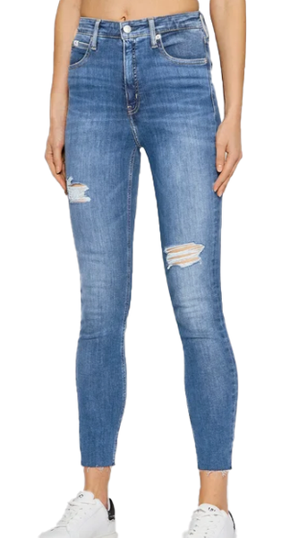Calvin Klein Spodnie Damskie - Jeansowe - Niebieskie - Rozmiar 27 - Skinny Fit - J20J217056