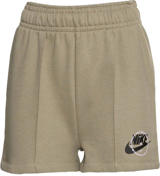 Nike Spodenki Damskie - Beżowe - Rozmiar L - Sportswear Fleece Shorts - DX5677-351