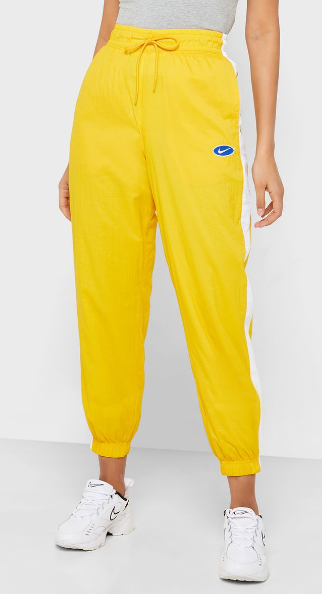 Nike Spodnie Dresowe Damskie - Żółte - Nogawki 7/8 - Rozmiar M - NSW Swoosh - BV3553-743