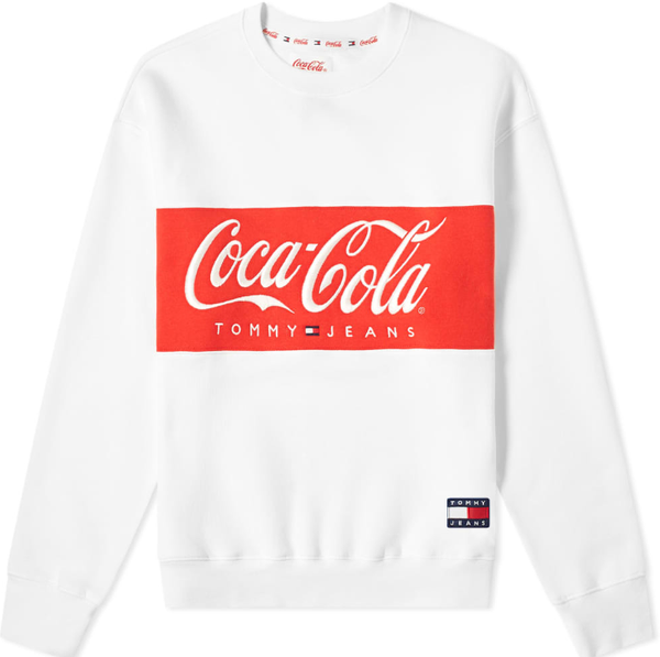 Biała Bluza Damska Tommy Jeans x Coca Cola XS Oversize