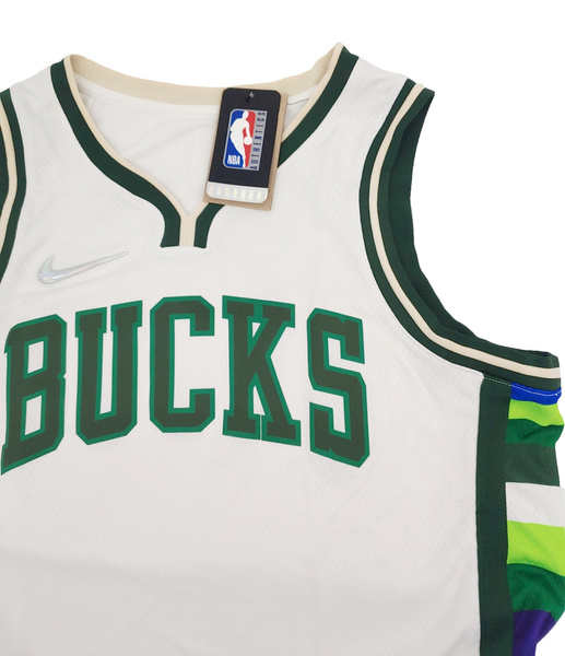 Biała Koszulka NBA Bucks City Edition S Personalizowana
