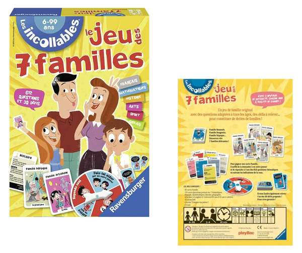 NAUKA  FRANCUSKIEGO LE JEU DES 7 FAMILLES DES INCOLLABLES