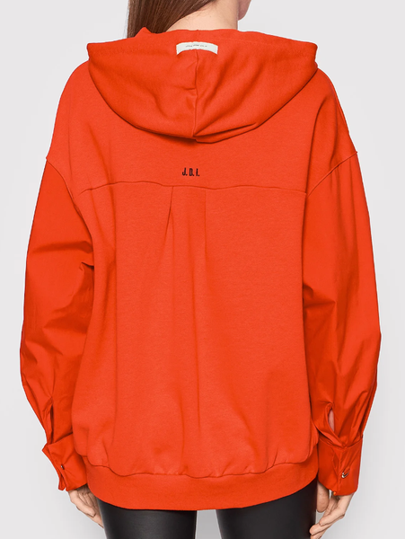 Nike Bluza Damska Pomarańczowa z Kapturem - Nierozpinana - Rozmiar XL - Koszulowe Rękawy - DD5052-673