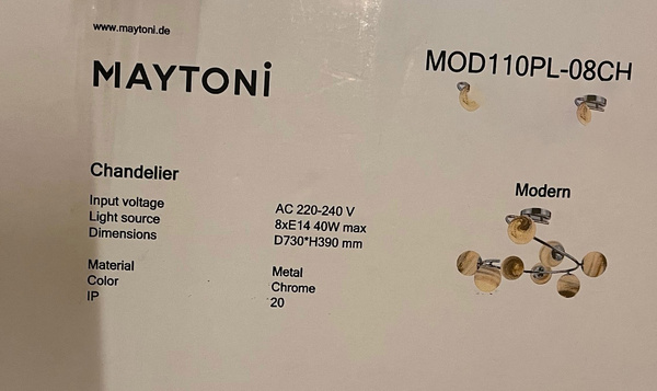 Żyrandol Maytoni Galaxy Chrom 8xE14 MOD110PL-08CH