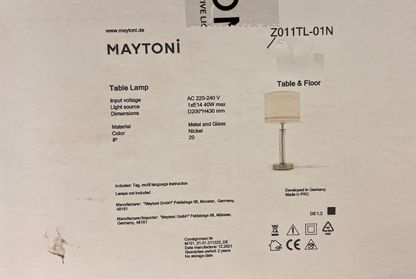 Lampa Stołowa Maytoni Albero Nikiel Z011TL-01N