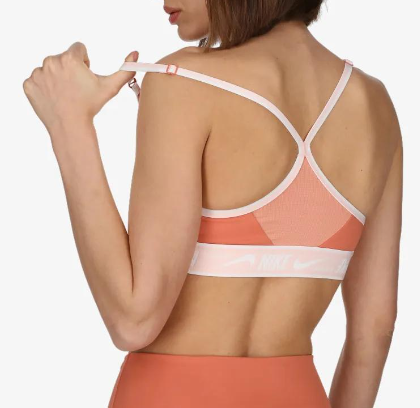 Nike Biustonosz Sportowy - Pomarańczowy Stanik Indy z Wyjmowaną Wkładką - Rozmiar M - DM0560-827