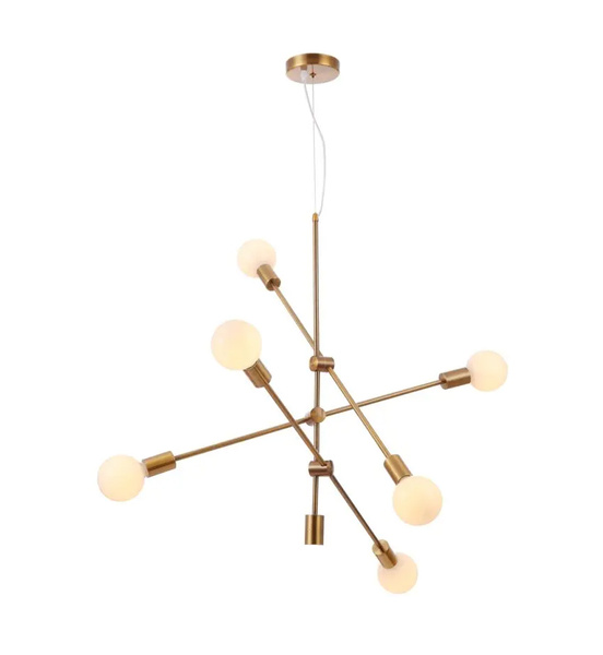 Żyrandol Maytoni Octavia Białe Klosze Mosiądz T004PL-06BS