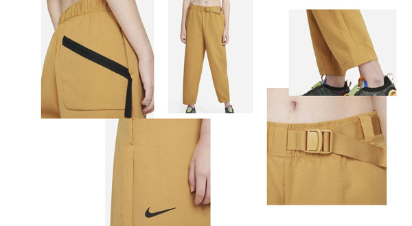 Brązowe spodnie damskie Nike Tech Pack CZ8940-204 L Wysoki Stan