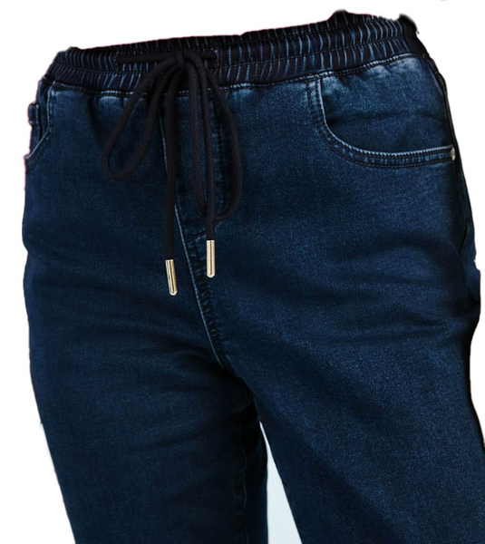 Spodnie Next Joggersy 36 Granatowe Wysoki Stan