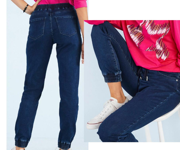 Next Spodnie Damskie - Joggersy - Elastyczne - Granatowe - Rozmiar 42