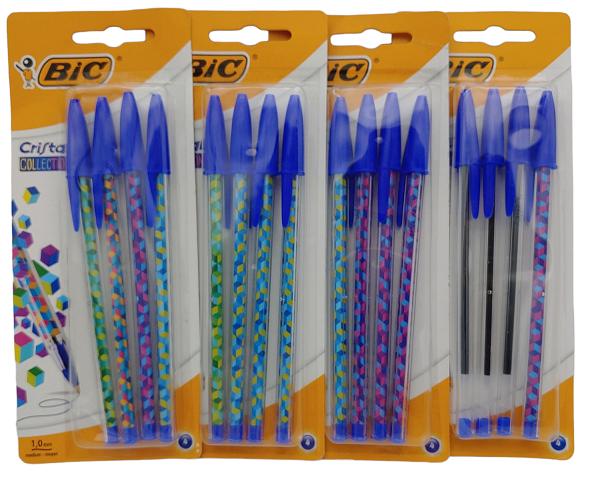 Długopisy BIC Cristal Collection 1 mm 4 szt. Niebieskie