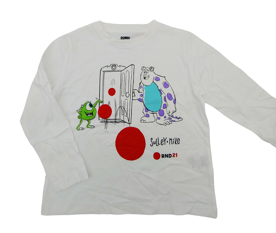 Limitowana Bluzka Dziecięca Disney Sulley & Mike Biała 3-4 lata