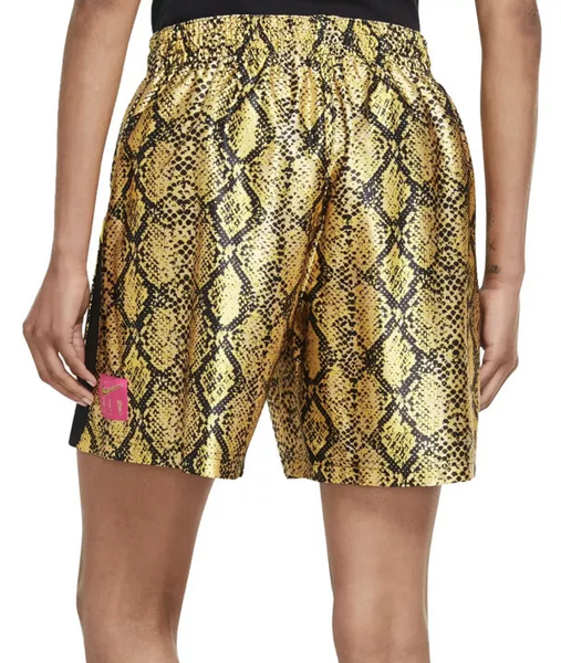 Złote Spodenki Damskie Nike Fly Rebel S z Czarnym Wzorem – DH7348-709