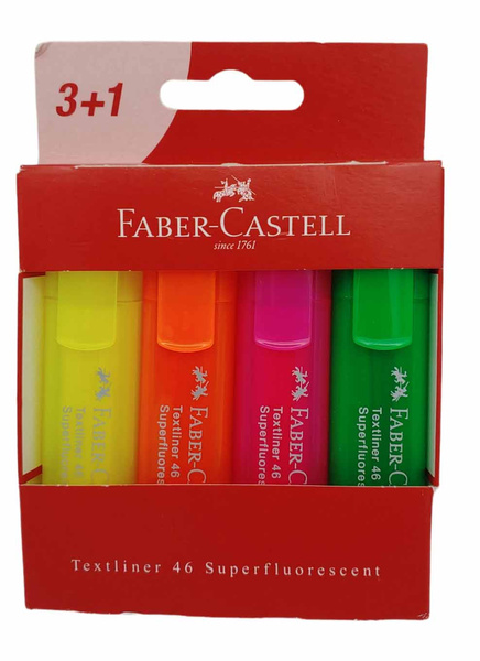 Zakreślacze Faber-Castell Textliner 46 4 szt. Superfluorescent