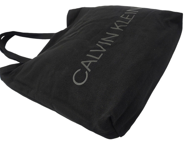 Czarna Shoperka Calvin Klein Bawełna z Logo