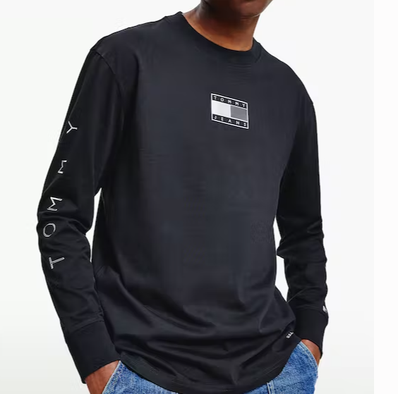 Bluza Męska Tommy Hilfiger DM0DM12554BDS S Czarna Longsleeve