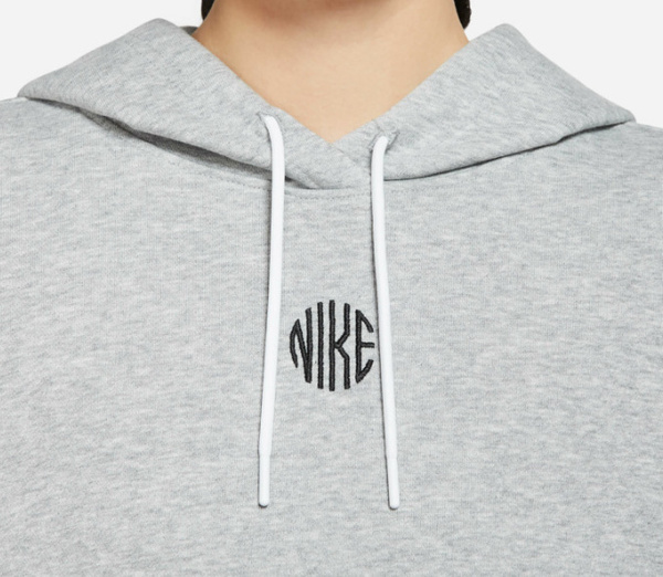 Bluza Nike Damska Szara z Kapturem - Nierozpinana - Rozmiar 1X - Koszulowe rękawy - DJ6684-063