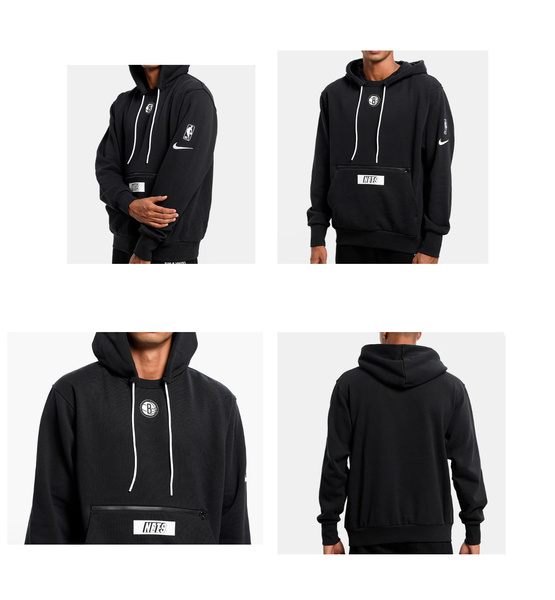 Męska Bluza Polarowa Kaptur Nike NBA Brooklyn Nets Luźna DN9143-010 XL