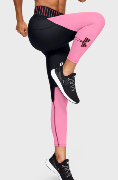 Czarno-Różowe Damskie Legginsy Under Armour HeatGear 7/8 1351705003 S/M